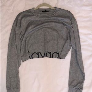 Cropped grey sweater